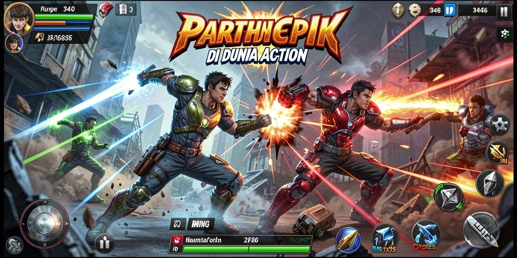 Tampilan grafis memukau dalam gameplay Action 3446.