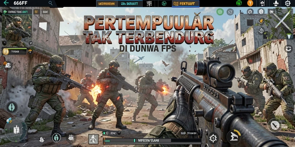 Gameplay menegangkan dalam pertempuran FPS yang intens.