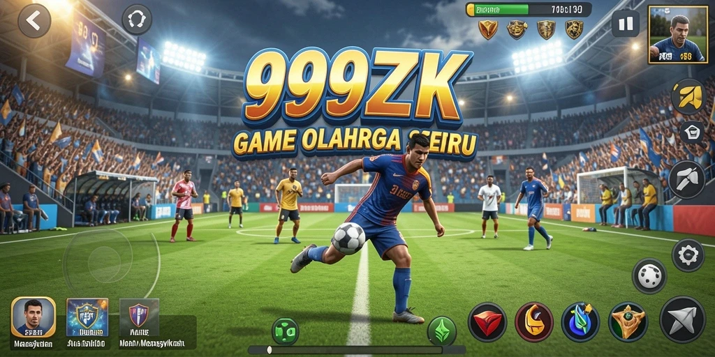 Screenshot utama 999ZK menunjukkan aksi seru dalam gameplay olahraga.