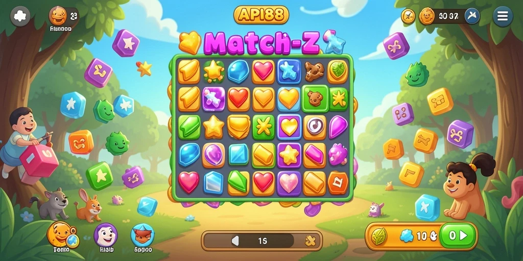 Tangkapan layar gameplay Match-3 yang seru dan menarik.