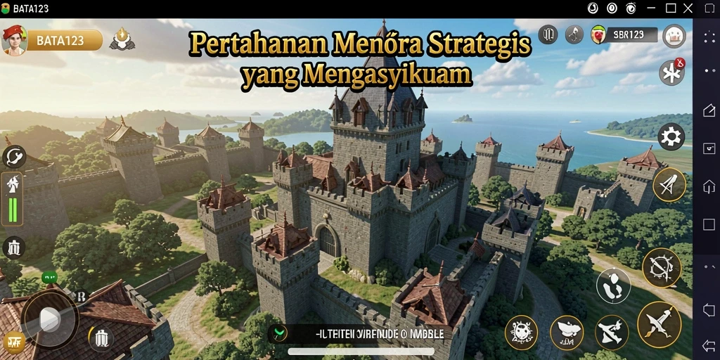 Gameplay BATA123 dengan menara yang strategis dan musuh yang menyerang.