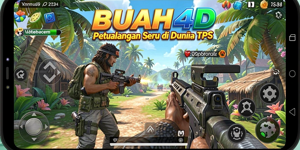 Tampilan gameplay mendebarkan BUAH4D di medan perang TPS.