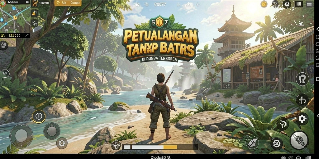 Screenshot gameplay C0077 menampilkan petualangan menakjubkan di dunia terbuka.