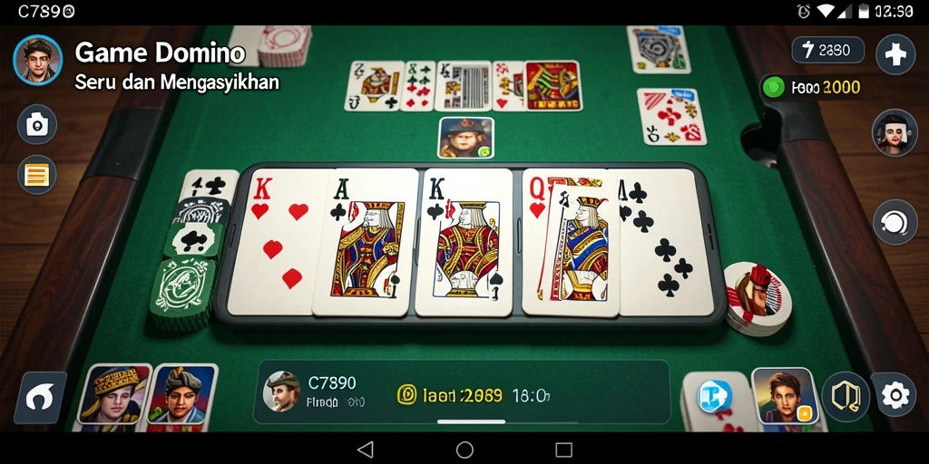 Tampilan gameplay seru dalam C7890 dengan variasi permainan Domino yang menarik.