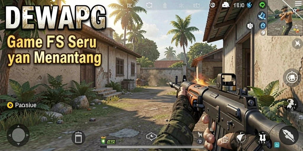 Tampilan gameplay menegangkan DEWAPG dengan aksi tembak-menembak.