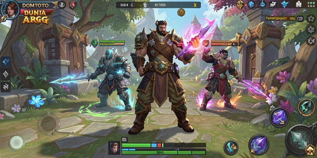 Tangkapan layar gameplay menampilkan aksi pertarungan seru di DOMTOTO.