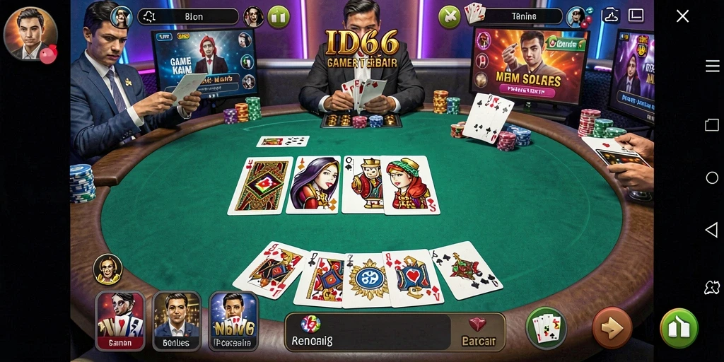 Tampilan gameplay menarik dari game Poker ID66.