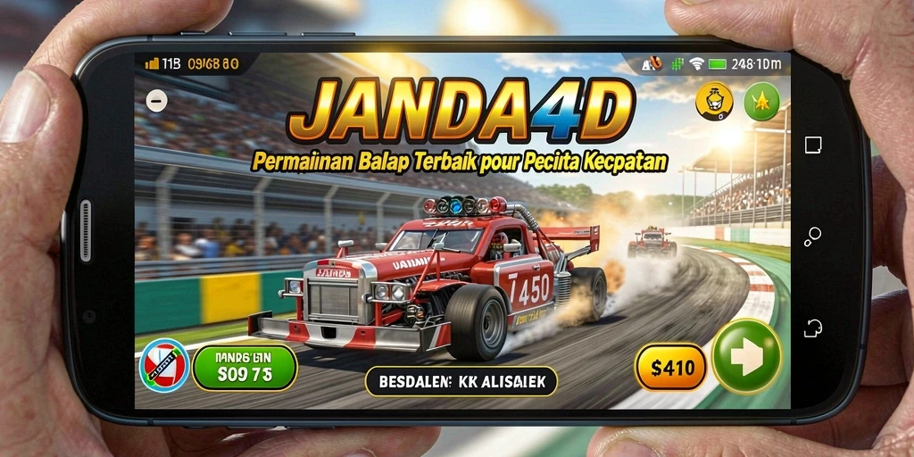 Tampilan gameplay JANDA4D yang mendebarkan saat balapan.