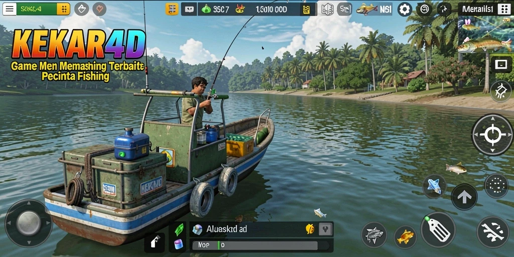 Tampilan gameplay <strong>KEKAR4D</strong> yang realistis dengan suasana memancing yang menyenangkan.