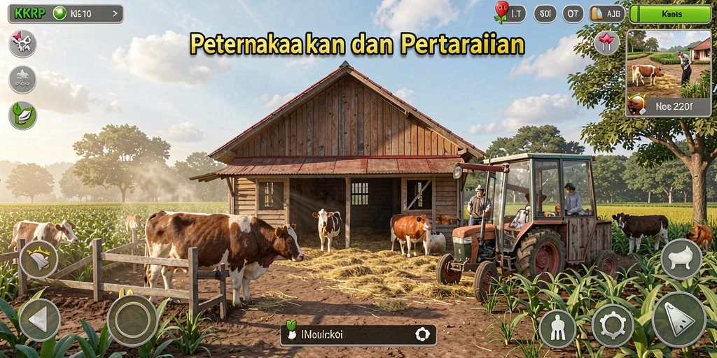 Gameplay seru KKRP dengan peternakan dan pertanian yang mengasyikkan.