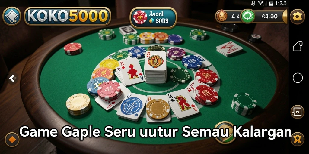Tampilan gameplay seru dari KOKO5000 saat bermain Gaple.