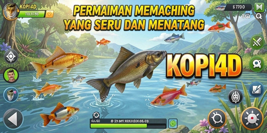 Gameplay KOPI4D menampilkan pengalaman memancing yang seru dan interaktif.