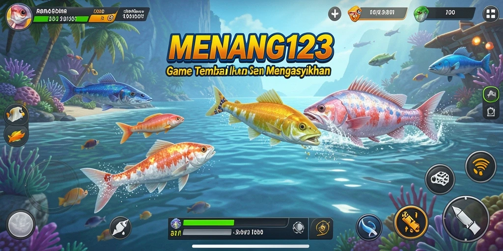 Screenshot MENANG123 menunjukkan aksi seru saat menembak ikan.