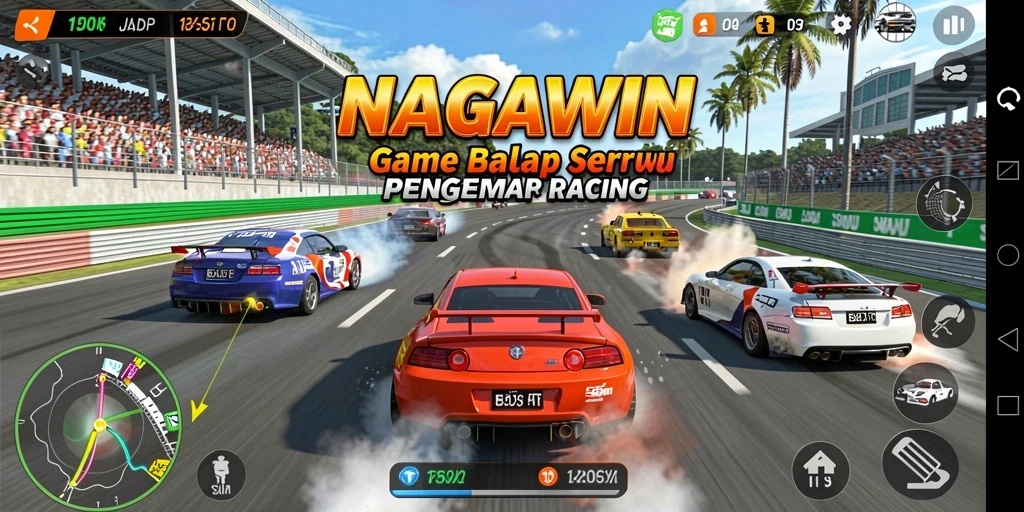 Tampilan gameplay Racing yang mendebarkan di NAGAWIN.