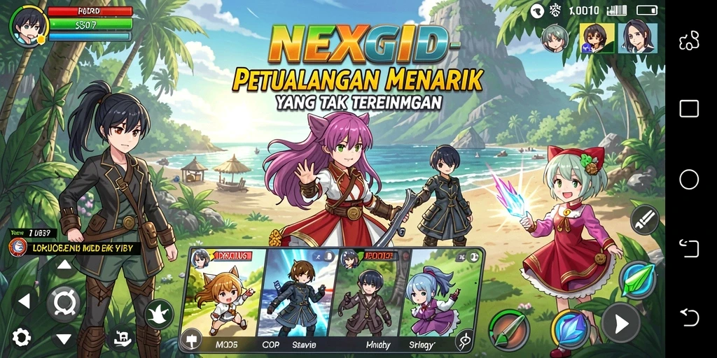 Tampilan gameplay menarik dari NEXGID dengan karakter Anime menawan.