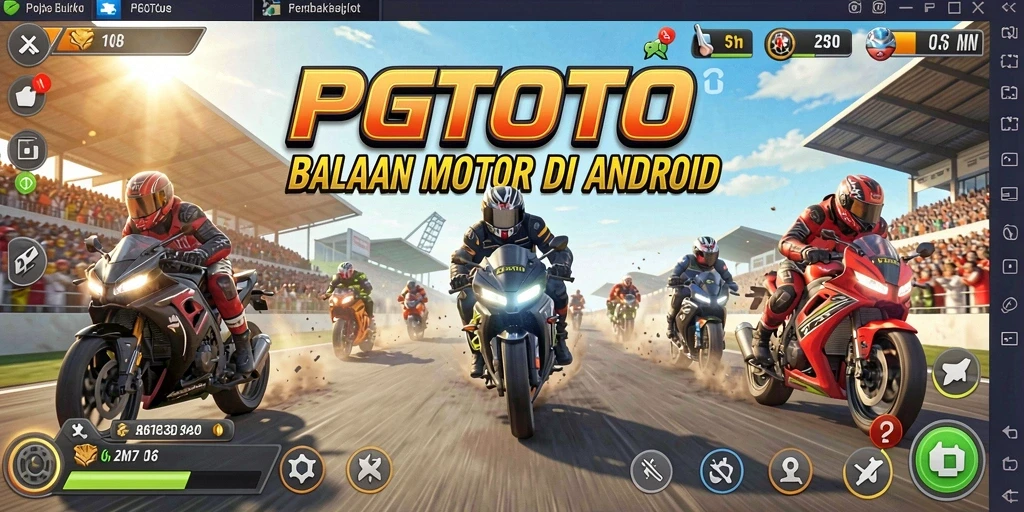 Screenshot gameplay PGTOTO menunjukkan balapan motor yang cepat dan seru.