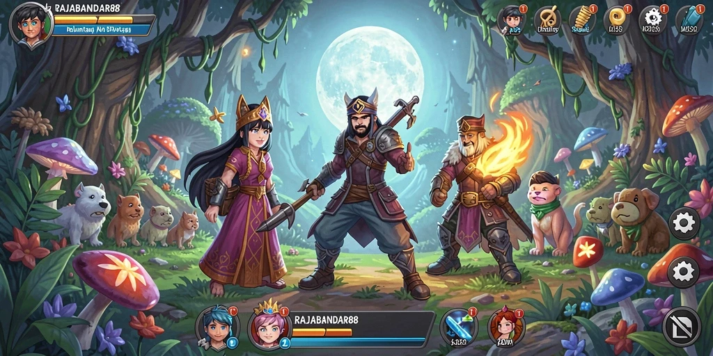Tampilan gameplay menakjubkan dari RAJABANDAR88 saat menjelajahi dunia petualangan.