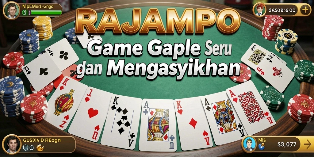 Screenshot gameplay seru dari RAJAMPO yang menampilkan permainan Gaple.