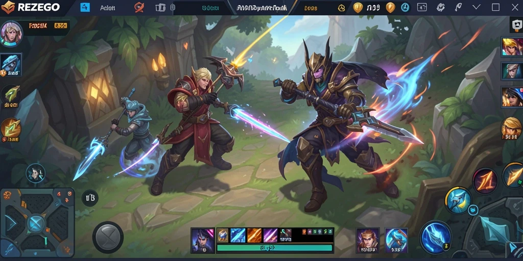 Tangkapan layar REZEGO menampilkan aksi pertarungan seru dalam game MOBA.