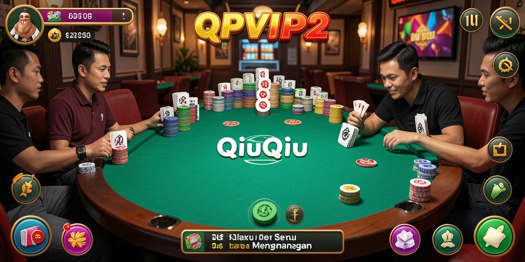Tampilan menarik dari gameplay QiuQiu di RPVIP2.