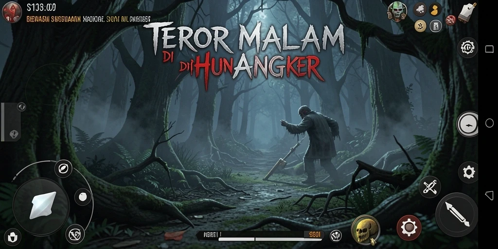 Screenshot S13 menampilkan momen menegangkan dalam hutan misterius.