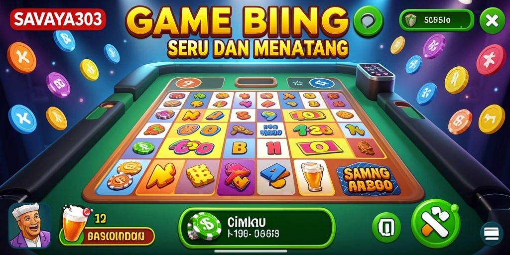 Screenshot utama SAVAYA303 yang menunjukkan gameplay Bingo yang mendebarkan.