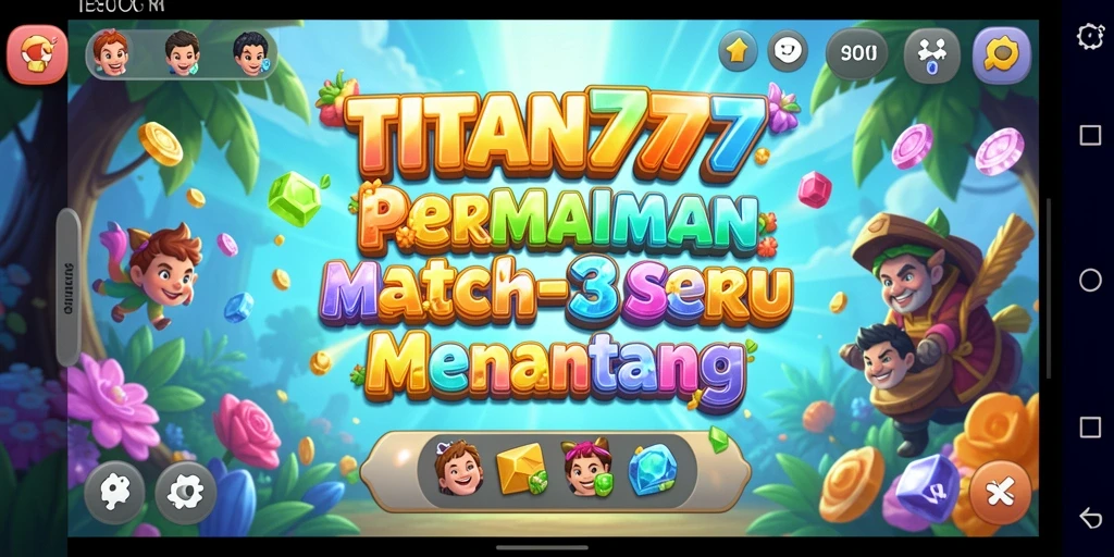 Tampilan gameplay seru dengan level Match-3 yang menantang.