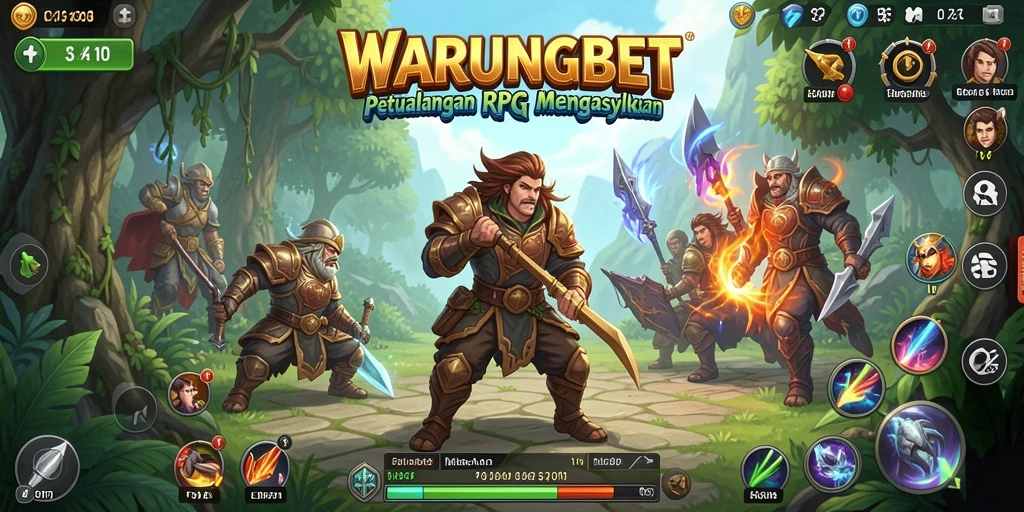 Tangkapan layar gameplay WARUNGBET menampilkan aksi petualangan RPG yang seru.